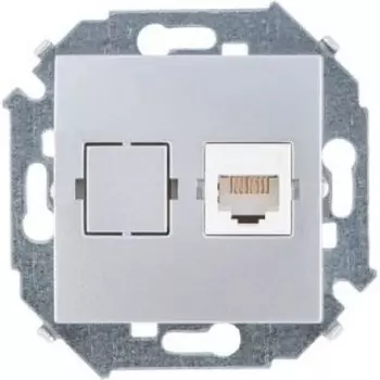 1591551-033 Розетка компьютерная RJ45 кат.5e (AMP), алюминий Simon 15