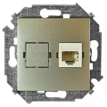 1591551-034 Розетка компьютерная RJ45 кат.5e (AMP), шампань Simon 15
