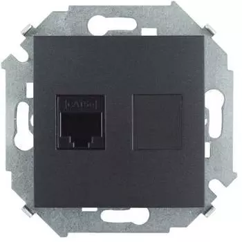 1591551-038 Розетка компьютерная RJ45 кат.5e (AMP), графит Simon 15