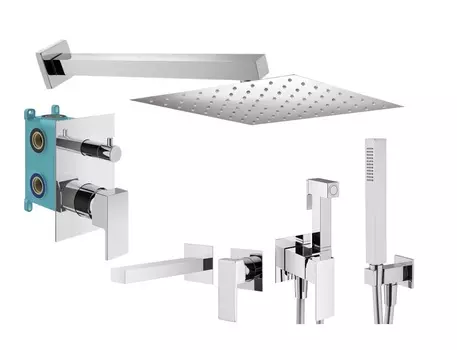 Комплект гигиенического смесителя с верхним душем Plumberia Selection TAG KITZTG18CR220 хром