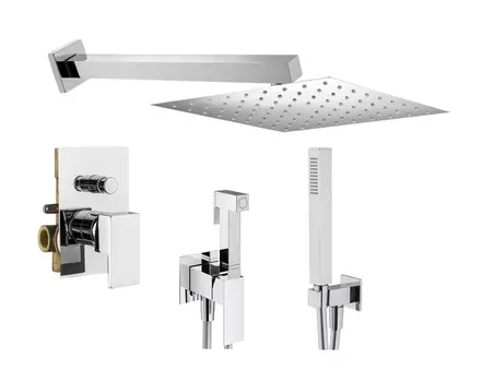 Комплект гигиенического смесителя с верхним душем Plumberia Selection TAG KITZTG15CR хром