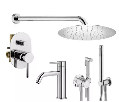 Комплект гигиенического смесителя с верхним душем Plumberia Selection IXO KITZXO15CR53 хром