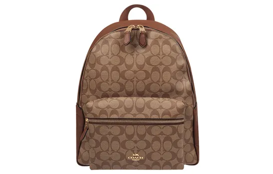 COACH Рюкзак Charlie Coated Canvas Backpack, большой размер, женский, цвет хаки
