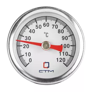 Термометр аксиальный СТМ 1/4 НР(ш) d40 мм шток 23х8 мм 90°С (CTT14D40)