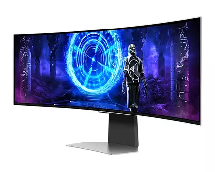 Монитор 49" Samsung Odyssey OLED G9 G95SD S49DG952SI silver, Curved OLED 32:9 5120*1440, 240Hz 0,03ms 250cd 1M:1 178/178 1,07B DP; HDMI; Micro HDMI US