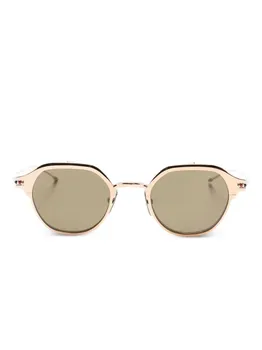 Очки-клипоны в круглой оправе Thom Browne Eyewear, золотой