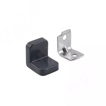 ANGLE Уголок мебельный с пластиковой накладкой 21х21х19 мм, графит (PLS20X20X20GRPH)