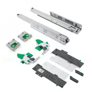 DYNAPRO TIPMATIC SOFT-CLOSE Комплект направляющих, 500 мм, полн. выдвижения, открывание от нажатия/плавное закрывание, 2D крепления + рег. наклона (F130107820_2D.TMSC)