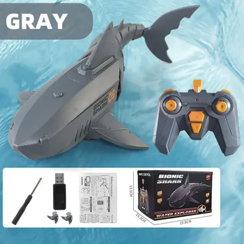 RC Shark 2,4G Электрический пульт дистанционного управления Животные Ванна Бассейн Электрические игрушки для детей Мальчики Детские крутые вещи Акулы Подводная лодка чёрный