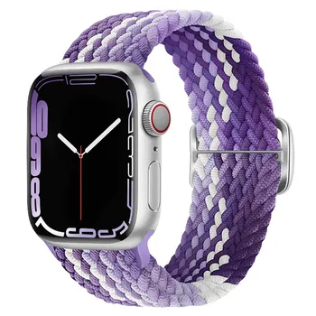 Плетеная петля для Apple, ремешок для часов 44 мм, 40 мм, 45 мм, 41 мм, 42 мм, 38 мм, 49 мм, эластичный браслет Solo, iWatch series 8, 7 SE, 6, 5, Ultra Band 38&40&41mm
