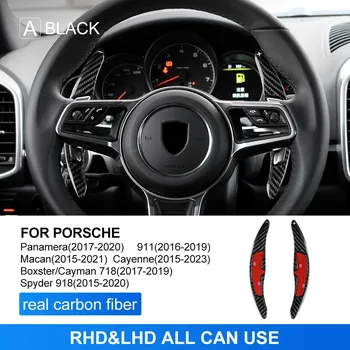 AIRSPEED из углеродного волокна для Porsche Panamera Macan 971 718 911 Cayenne Boxster, аксессуары, подрулевой переключатель на руль автомобиля Red Carbon