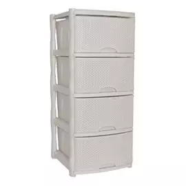 Комод универсальный 4-х секционный Rattan слоновая кость 3773СЛК