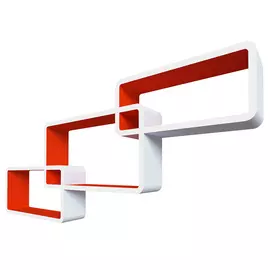 Комплект полок "Нью-Йорк" цвет белый/оранжевый, 44х24х10см; 40х20х10см; 36х16х10см; толщина 1