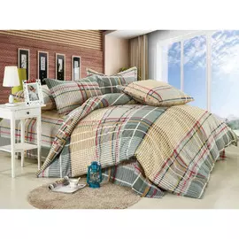 Комплект постельного белья евро Cleo бязь Люкс 31/007-BL /200*220*1 220*240*1 50*70*2 70*70*2/