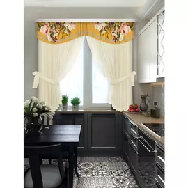 комплект штор для кухни нежность стиля or 100828 1,4*1,8м/2шт /3*0,48/ 2подхвата