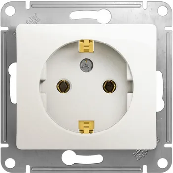 Розетка с заземлением (перламутровый) Systeme Electric Glossa GSL000643