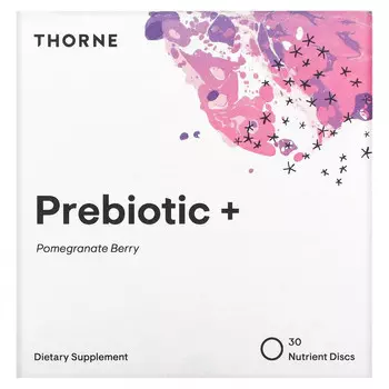 Thorne, Prebiotic+, пребиотики, гранат и ягоды, 30 растворимых дисков с питательными веществами