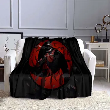 Фланелевое одеяло с 3D принтом Наруто из мультфильма Наруто для кроватей, походов, пикника, модное покрывало, 30 стилей 75x90cm