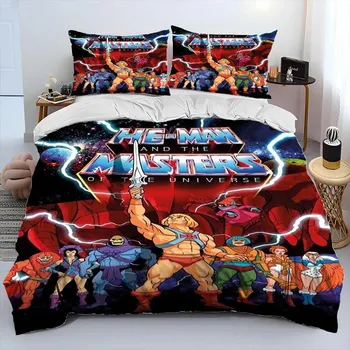 He Man and the Masters of the Universe Комплект постельного белья, пододеяльник, наволочка, комплект постельного белья размера Queen EU single(135x200cm)