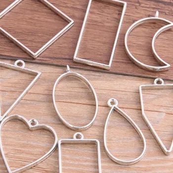 10 шт./лот сплава подвески шармы полые формы рамка Diy Crafts Handmade ободок Mold коричневый