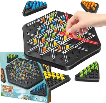 Игра Triggle, игра Triggle с резиновой лентой, настольная игра Triggle, игра в треугольные шахматы, подходит для 2-4 игроков белый