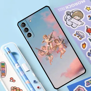 Чехол с принтом «Мультяшный ангелочек» для Samsung Galaxy S23 S22 Ultra S21 Plus S8 S9 S10 Note 10 20 Ultra S20 FE S21 FE Galaxy S10