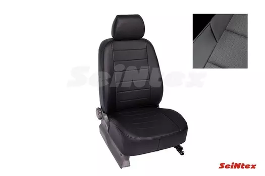Чехлы на сиденья Seintex Toyota Avensis II Sedan 2002-2009 экокожа черные