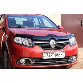 Дефлектор капота темный Renault Logan 2014-/Sandero 2014-
