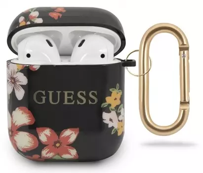 Чехол Guess CG Mobile (GUACA2TPUBKFL04) для AirPods (Flower Black)