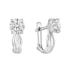 Серебряные серьги c фианитами