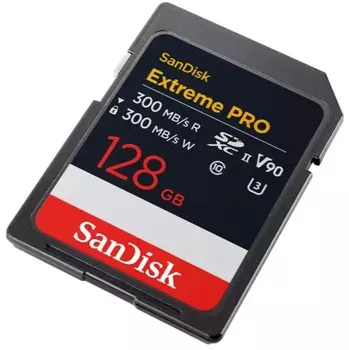 Карта памяти SDXC 128GB SanDisk SDSDXDM-128G-GN4IN Extreme PRO, 300MB/s, UHS-II, Class 10, U3, V90