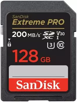 Карта памяти 128GB SanDisk SDSDXXD-128G-GN4IN Extreme Pro SDXC - 200MB/s UHS-I V30 U3
