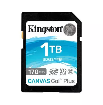 Карта памяти SDXC 1TB Kingston SDG3/1TB Canvas Go Plus 170R C10 UHS-I U3 V30