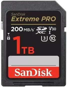 Карта памяти SDXC 1TB SanDisk SDSDXXD-1T00-GN4IN Class 10 Extreme Pro V30 UHS-I U3 (200 Mb/s)