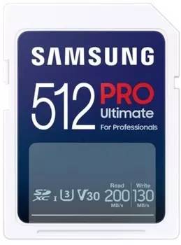Карта памяти SDXC 512GB Samsung MB-SY512S/WW PRO Ultimate, 130/200MB/s