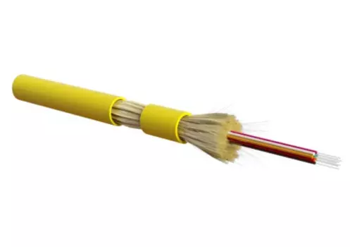 Кабель волоконно-оптический 9/125, 24 волокна Hyperline FO-DT-IN-9S-24-LSZH-YL (SMF-28 Ultra) одномодовый, 24 волокна, плотное буферное покрытие (tigh