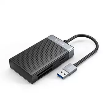 Карт-ридер Orico ORICO-CL4D-A3-BK-BP 1*TF, 1*SD, 1*CF, 1*MS, вход USB-A 3.0, черный