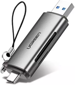 Карт-ридер UGREEN 50706_ USB-C/USB-A, серый