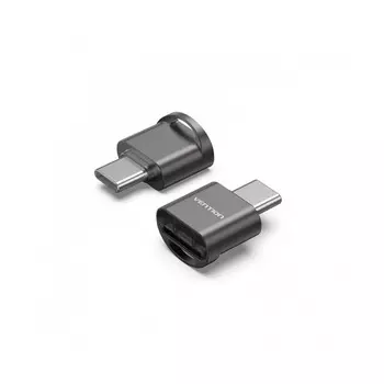 Карт-ридер Vention CLMH0 OTG USB 2.0 CM / MicroSD - Серый