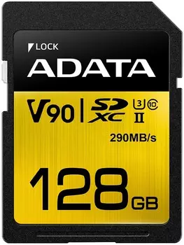 Карта памяти 128GB ADATA ASDX128GUII3CL10-C SDXC UHS-II U3 Class10 290/260MB/s