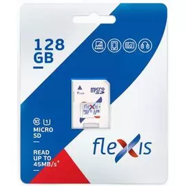 Карта памяти 128GB Flexis FMSD128GU1A Cl10 U1, c адаптером