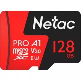 Карта памяти 128GB Netac NT02P500PRO-128G-S MicroSDXC Class 10 UHS-I U3 V30/A1 P500 Extreme Pro