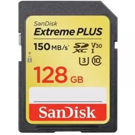 Карта памяти 128GB SanDisk SDSDXW5-128G-GNCIN Extreme Plus SDXC Card, 150MB/s V30 UHS-I U3