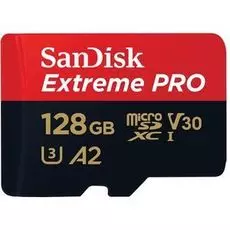 Карта памяти 128GB SanDisk SDSQXCY-128G-GN6MA Extreme Pro microSDXC + SD Adapter + Rescue Pro Deluxe 170MB/s A2 C10 V30 UHS-I U3