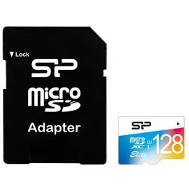 Карта памяти MicroSDXC 128GB Silicon Power Elite Class 10 UHS-I (SD адаптер)