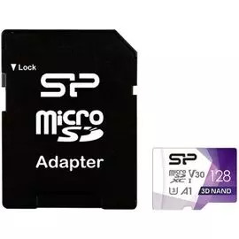 Карта памяти 128GB Silicon Power Superior Pro A2 SP256GBSTXDA2V20SP microSDXC Class 10 UHS-I U3 Colorful 100/80 Mb/s (SD адаптер)