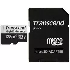 Карта памяти 128GB Transcend TS128GUSD350V microSDXC Class 10, UHS-I U1, High Endurance, (SD адаптер), R/W: 100/45 MB/s, 3D TLC