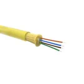 Кабель волоконно-оптический 9/125, 4 волокна DKC RNDTIN9S4LSYL DT в плотном буфере (tight buffer) 900мкм, G.657.A2, внутренний, LSZH нг(А)-LS, жёлтый,