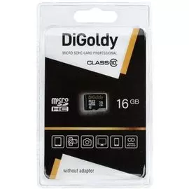 Карта памяти 16GB DiGoldy DG0016GCSDHC10-W/A-AD microSDHC Class 10 без адаптера