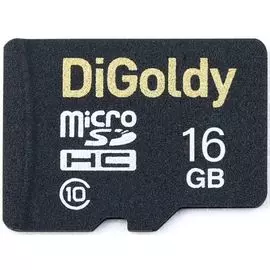 Карта памяти 16GB DiGoldy DG016GCSDHC10-AD microSDHC Class 10 + SD адаптер